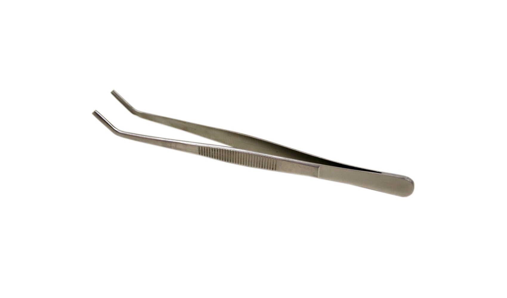 Tweezers, angled, blunt, 15 cm, stainless steel